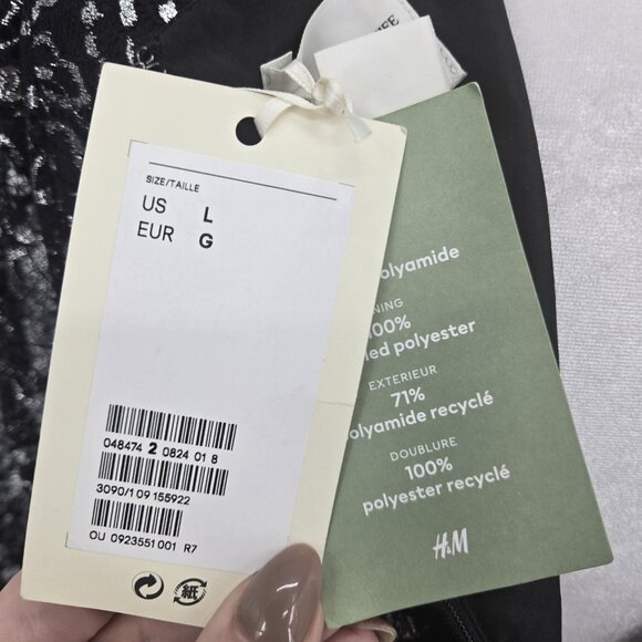 VAMPIRE'S WIFE X H&M "Mystique" Lace Mini Dress Black Silver Size Large NWT - Picture 9 of 9